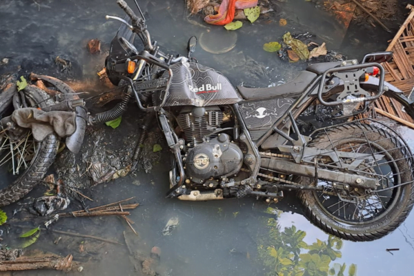 Bike Toppled into Open Drain in Guwahati: A Reminder of Road Safety
